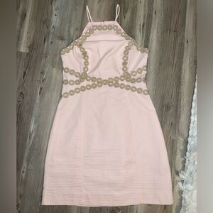 Lilly Pulitzer pearl shift dress light pink (gold accents) size 4